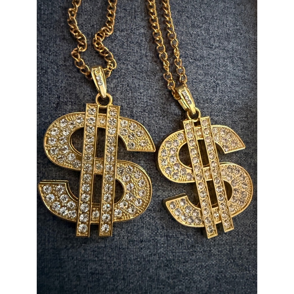 Big money dollar necklaces Bruno Mars 24 kt gold concert dress up Halloween